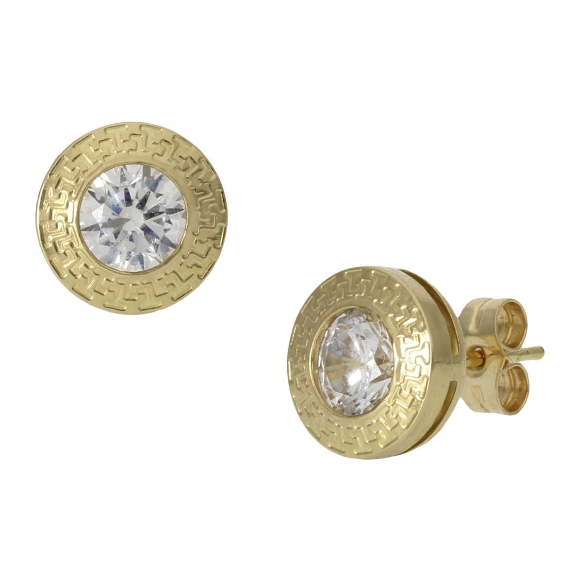 PENDIENTES CHATON ORO 18KL - 9MM PENDIENTES CHATON ORO 18KL - 9MM
