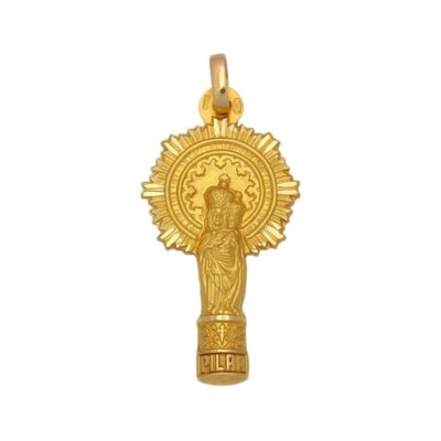 Medalla Virgen del Pilar figura de oro