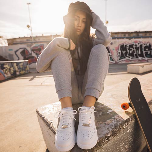 luci lace snakers blancas